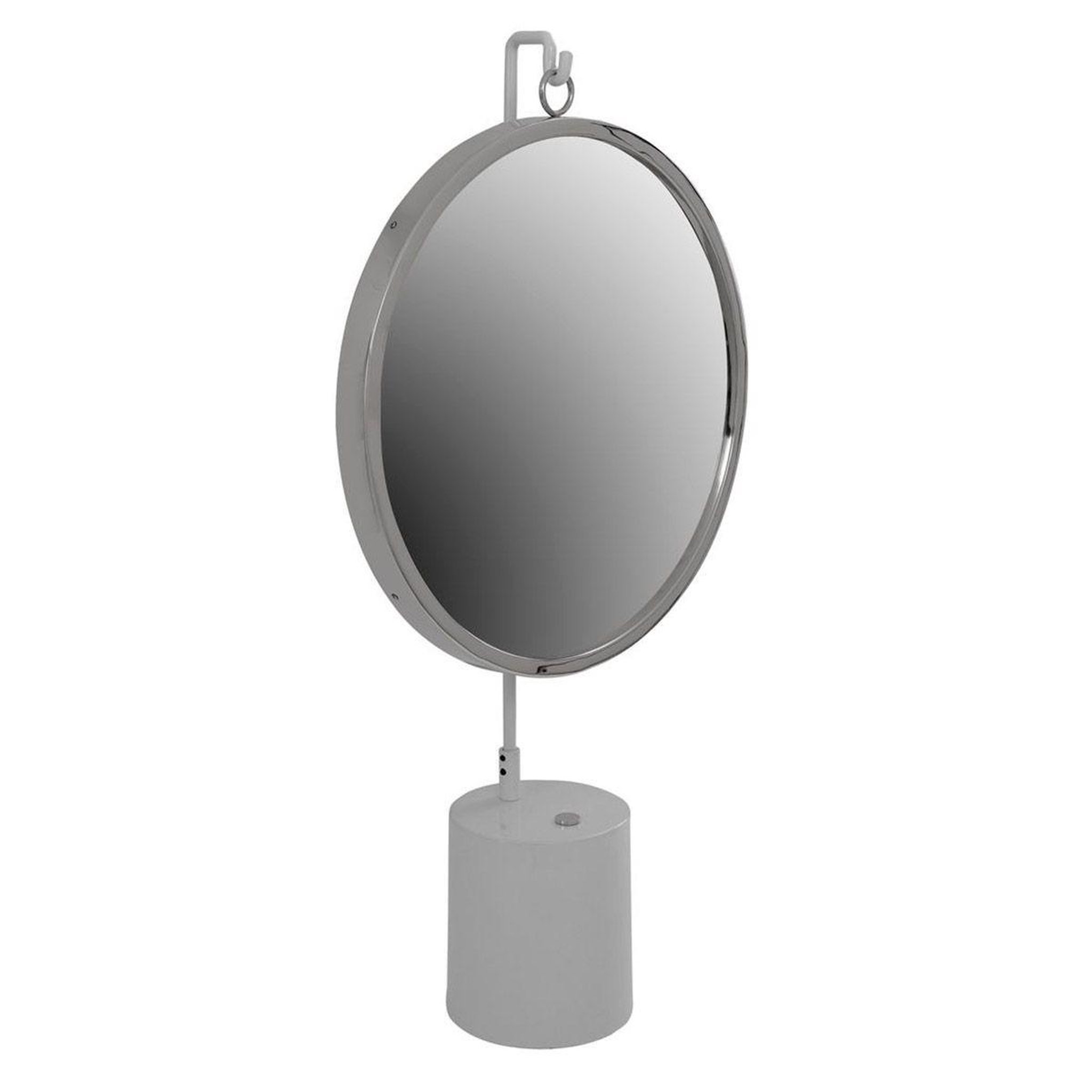 Paris Prix Miroir à Poser Rond  Eleganca  75cm Blanc & Argent