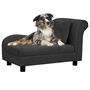 Voir la diapositive 1 : VIDAXL Canape pour chien avec oreiller Noir 83x44x44 cm Peluche