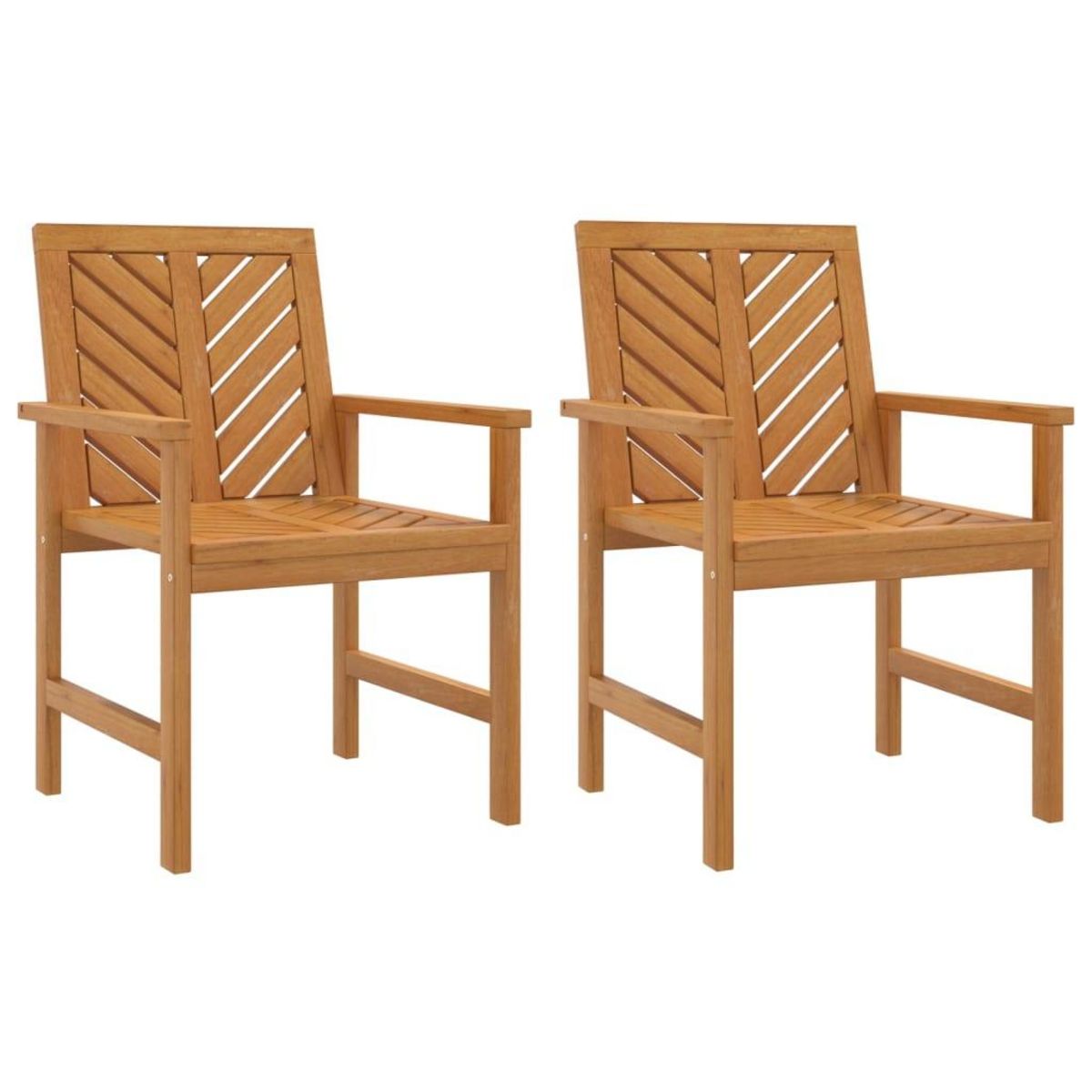 VIDAXL Chaises a manger de jardin lot de 2 bois massif d'acacia