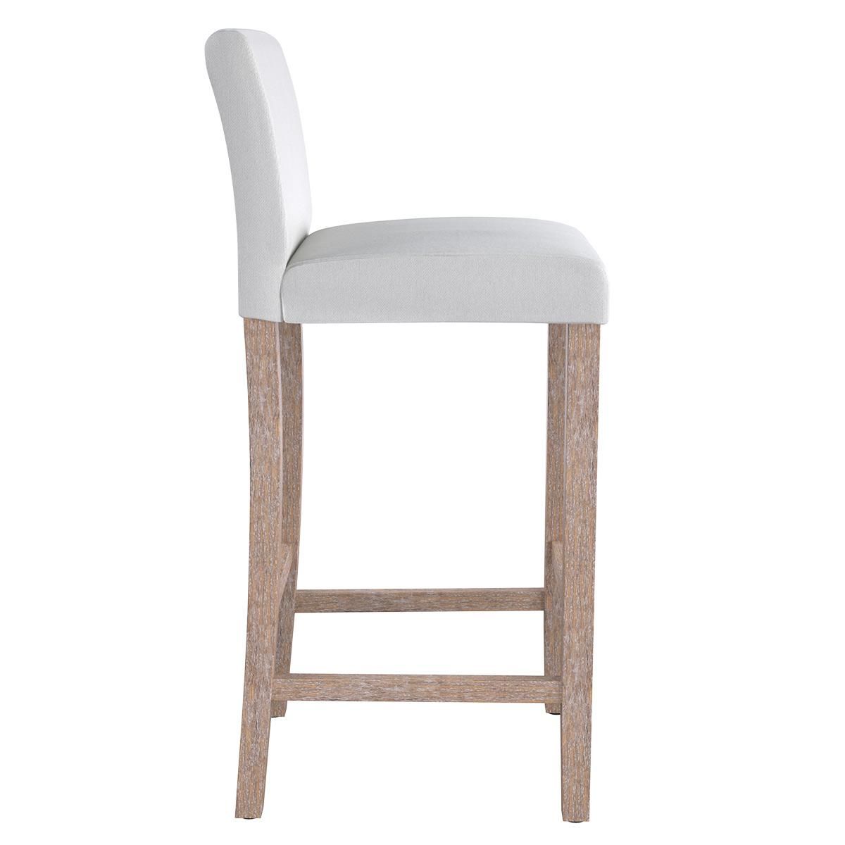 Rendez vous déco Lot de 2 chaises de bar en tissu gris foncé et pieds en bois 75 cm - Havane