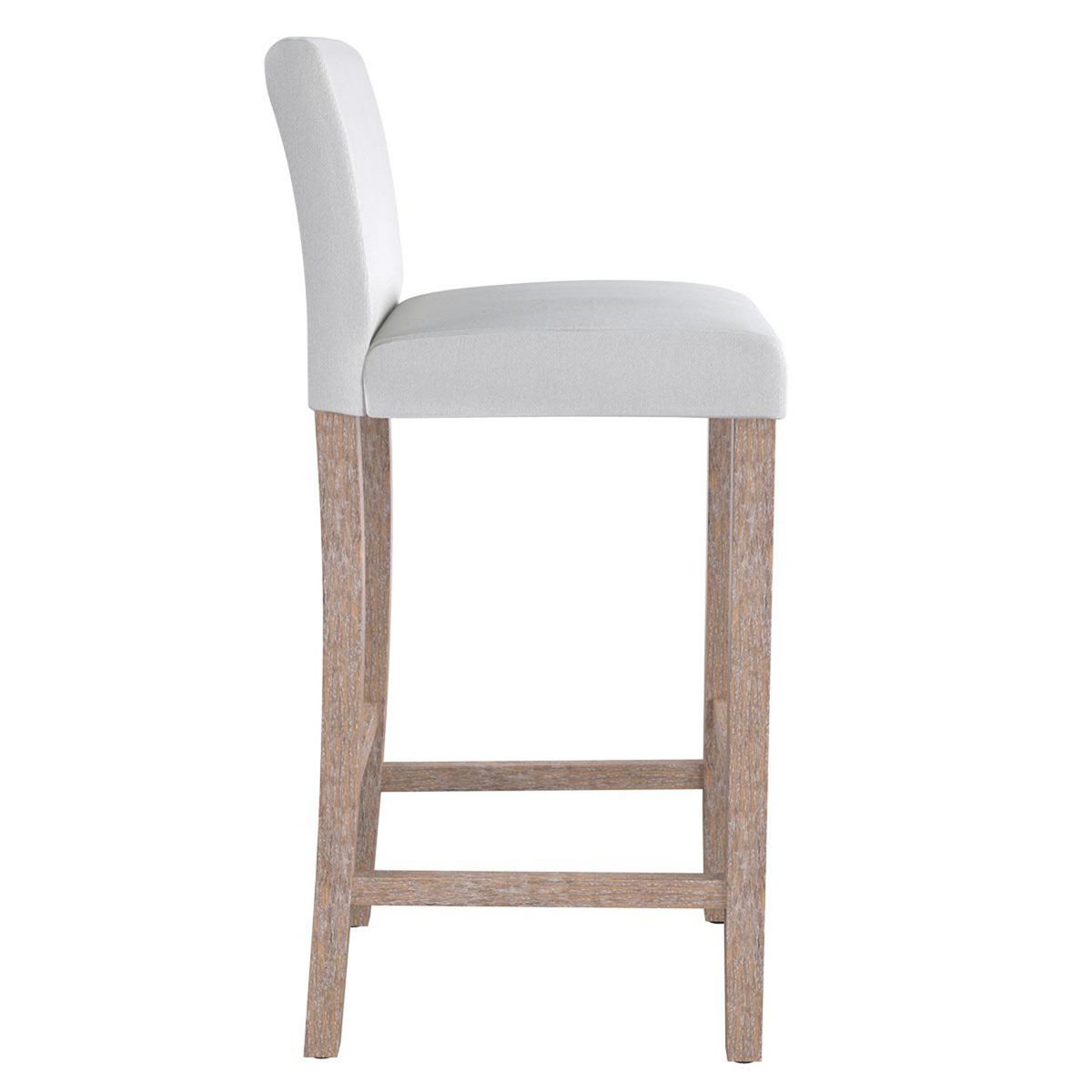 Rendez vous déco Lot de 2 chaises de bar en tissu gris foncé et pieds en bois 75 cm - Havane