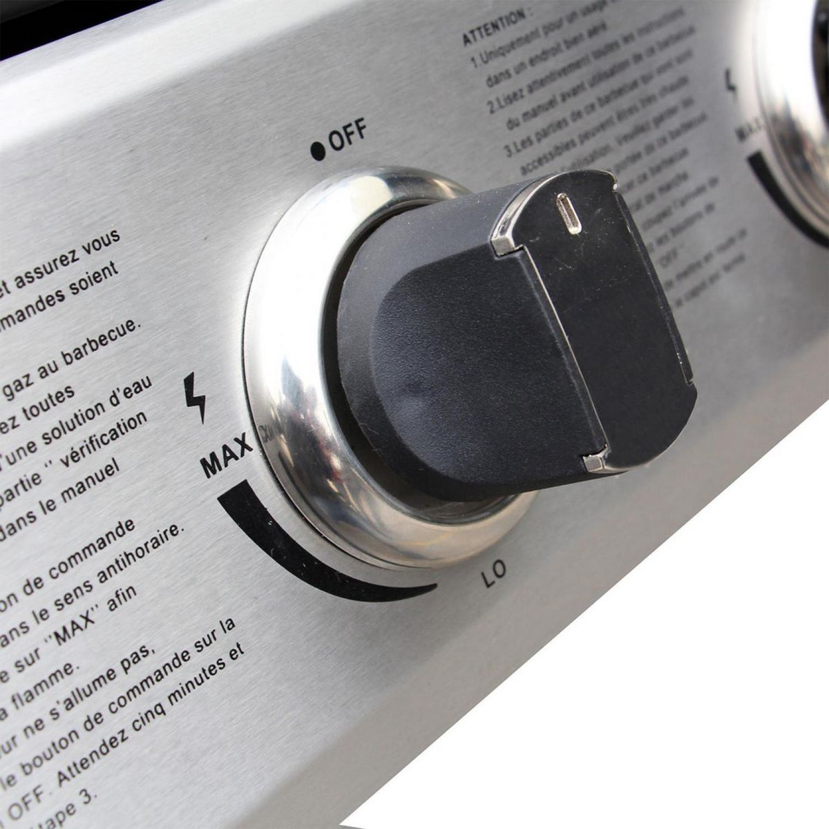 CONCEPT USINE Barbecue à gaz et plancha 3 + 1 brûleurs avec ustensiles ACOMA