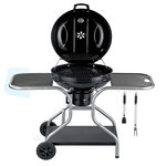 CONCEPT USINE Barbecue bois ou charbon avec couvercle et 3 servantes AUSTIN