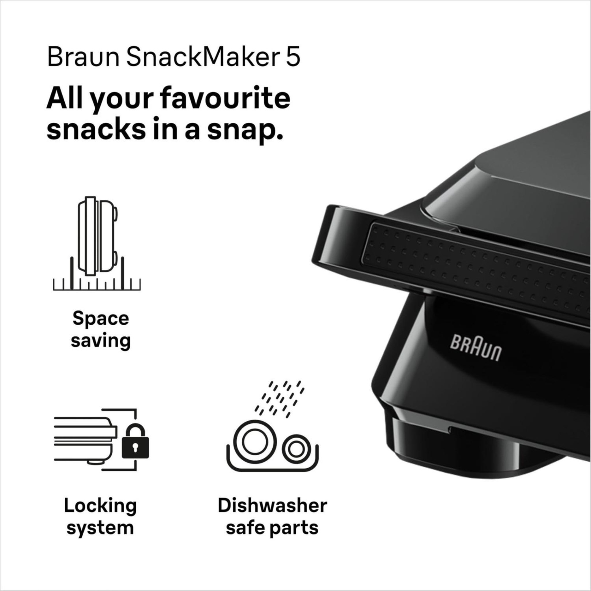 Voir la diapositive 2 : BRAUN Braun friteuse à air multifry 5 hf5034 6l 1700w 8 programmes noir mat