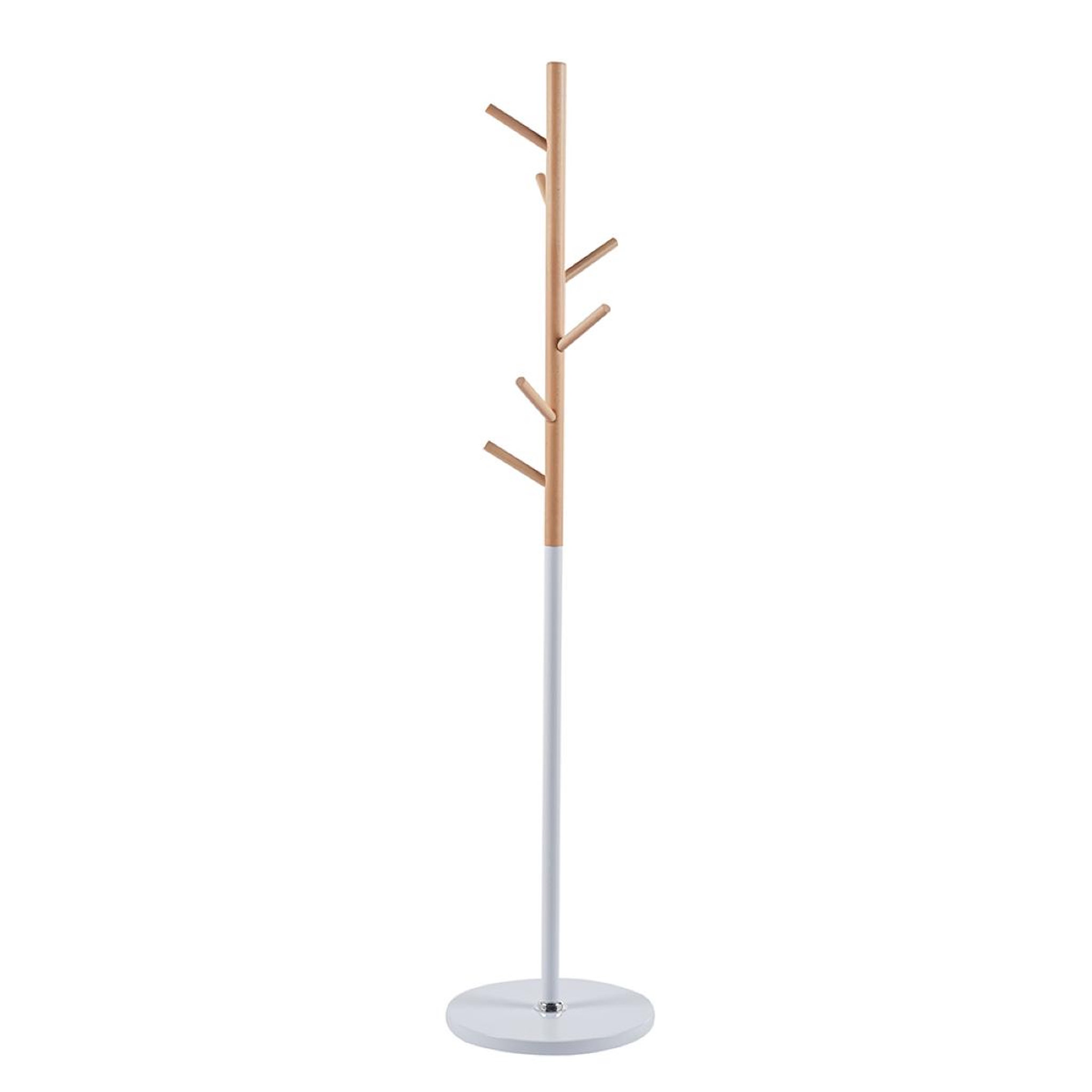 JLC KREATION Porte-manteaux moderne bois et blanc lova