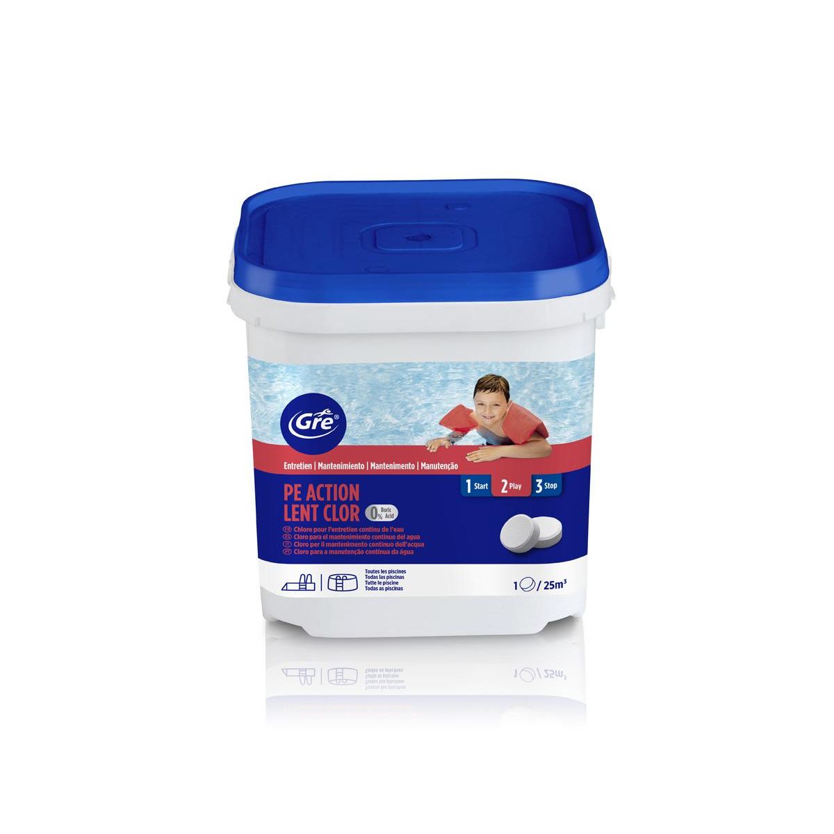 GRE Chlore lent sans acide borique 5 kg - Gré