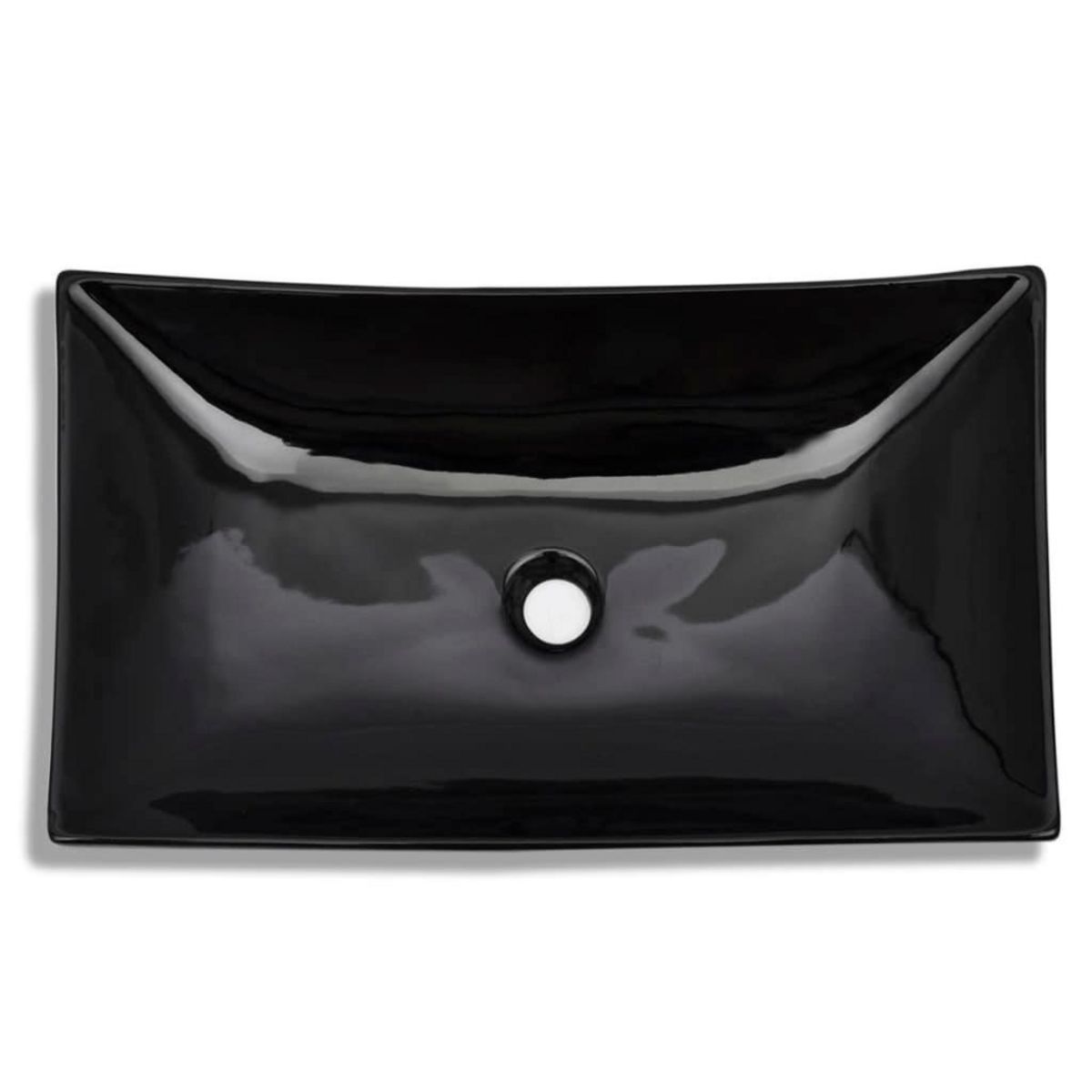 VIDAXL Vasque rectangulaire ceramique Noir pour salle de bain