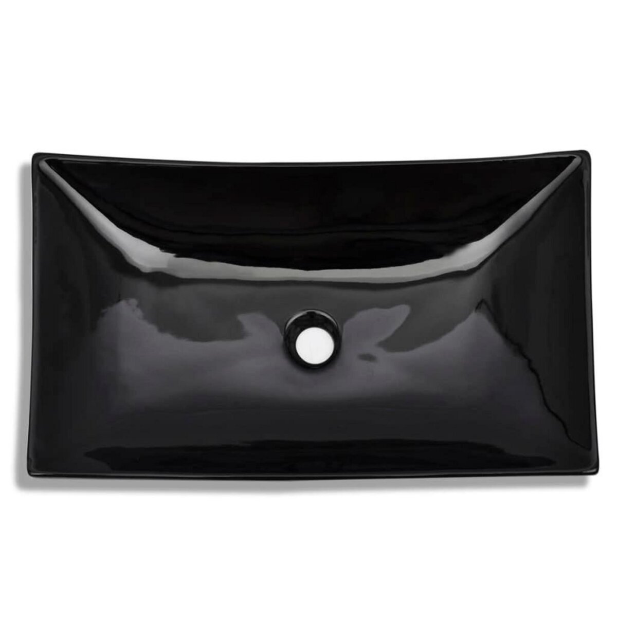 VIDAXL Vasque rectangulaire ceramique Noir pour salle de bain