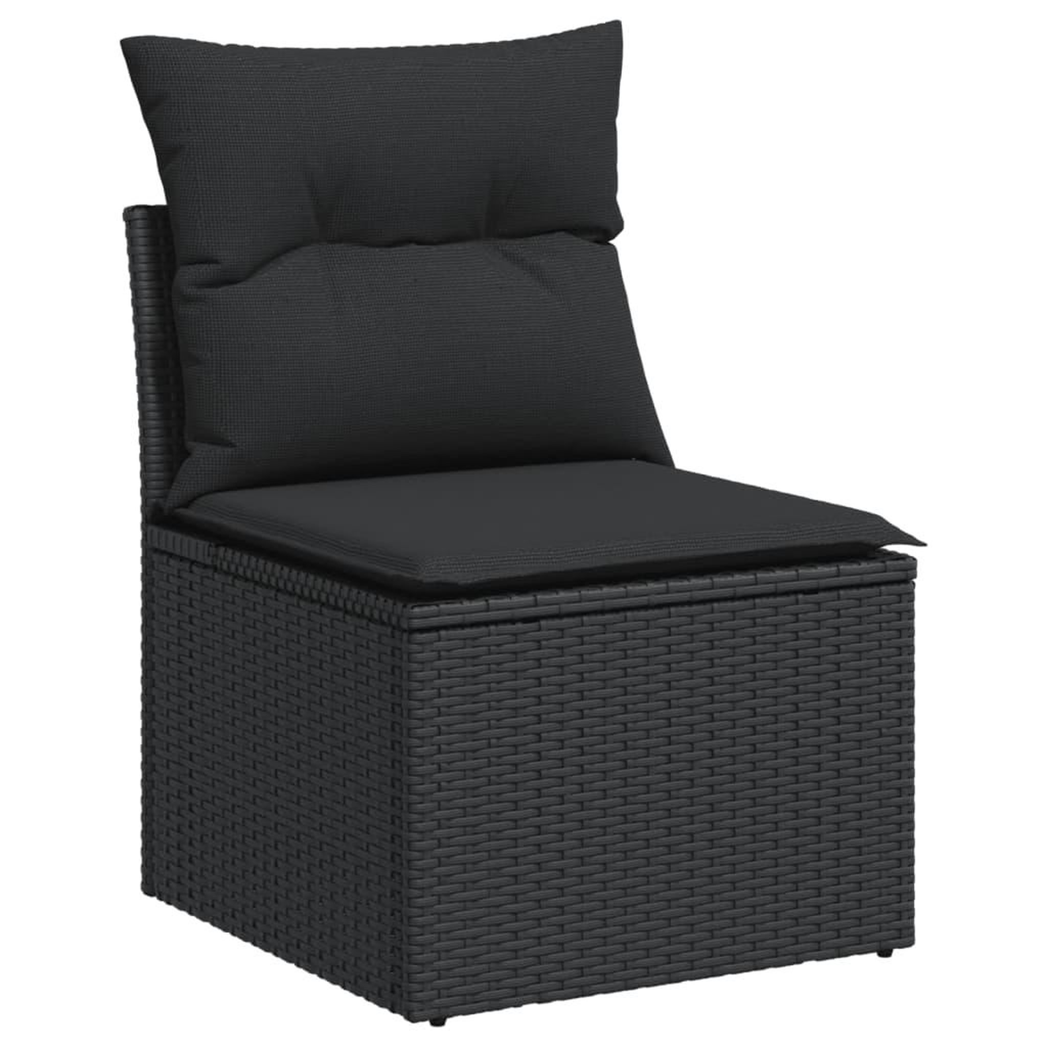 Voir la diapositive 5 : VIDAXL Salon de jardin 9 pcs avec coussins noir resine tressee