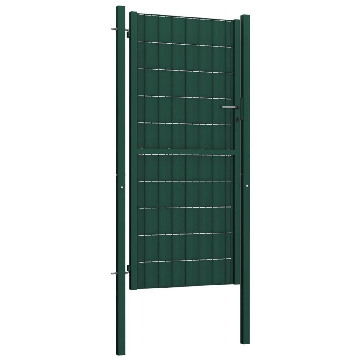 VIDAXL Portail de cloture PVC et acier 100x124 cm Vert