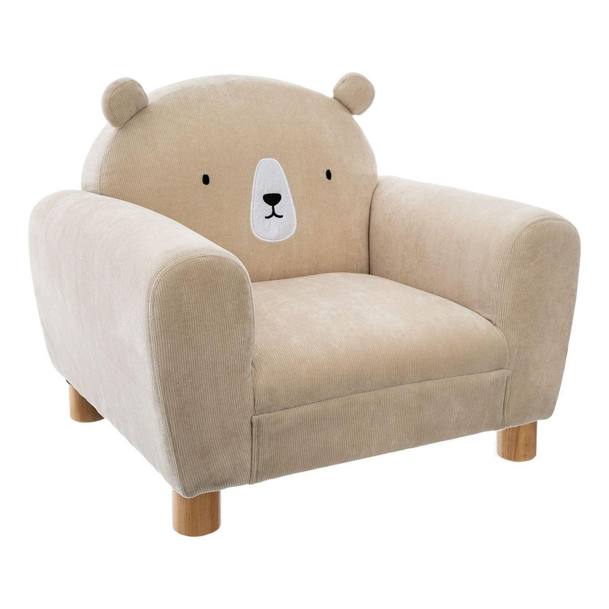 Atmosphera Kids Fauteuil enfant design bois Ours - Beige
