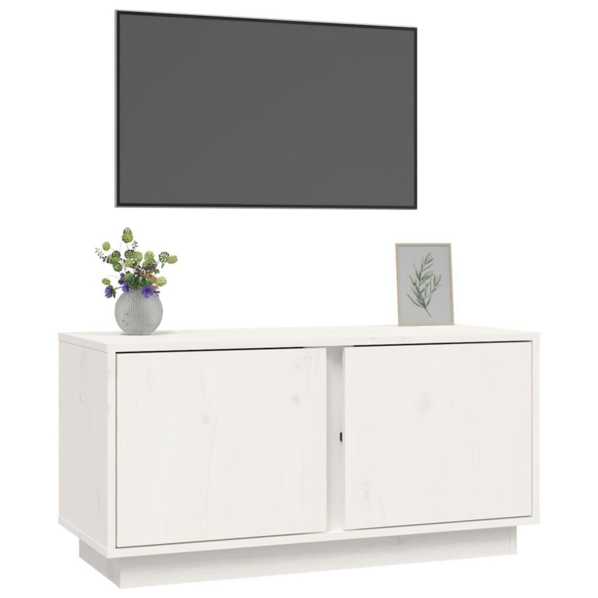 VIDAXL Meuble TV Blanc 80x35x40,5 cm Bois de pin massif