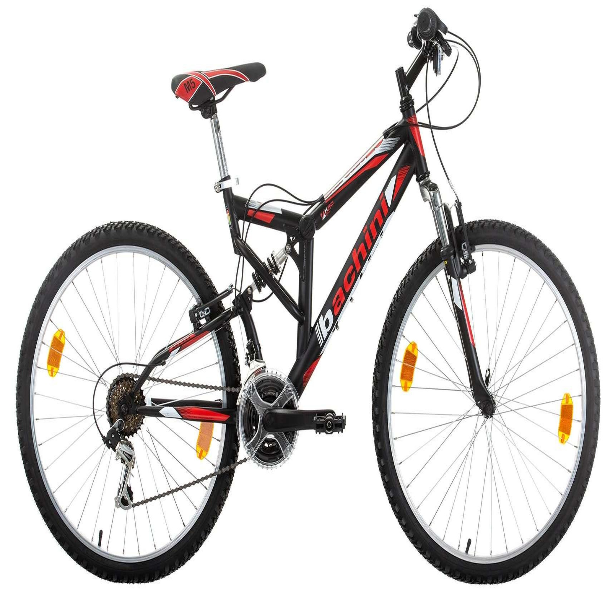 Voir la diapositive 1 : BACHINI Vélo VTT 26'' Tout Suspendu équipé de 18 Vitesses avec transmission Shimano & Freins V-Brake Alu.