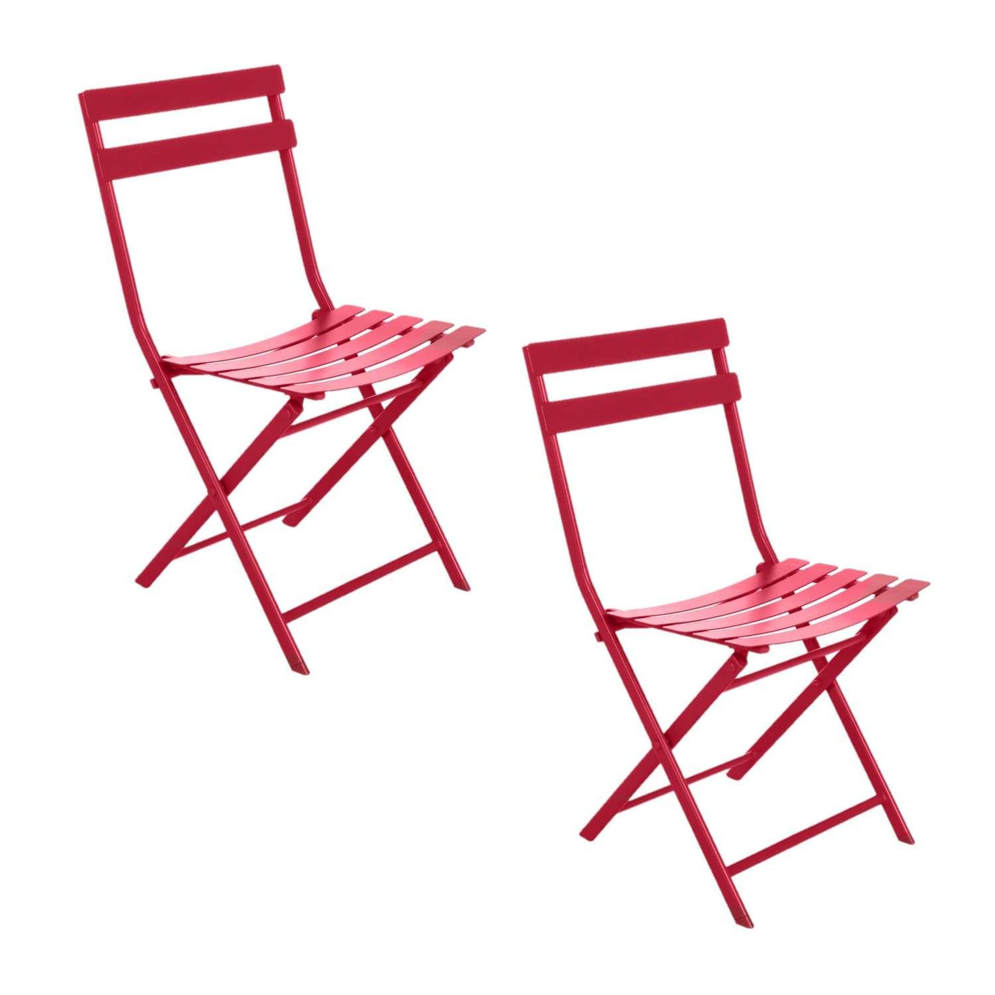 Voir la diapositive 1 : TOILINUX Lot de 2 chaises de jardin pliables en métal greensboro