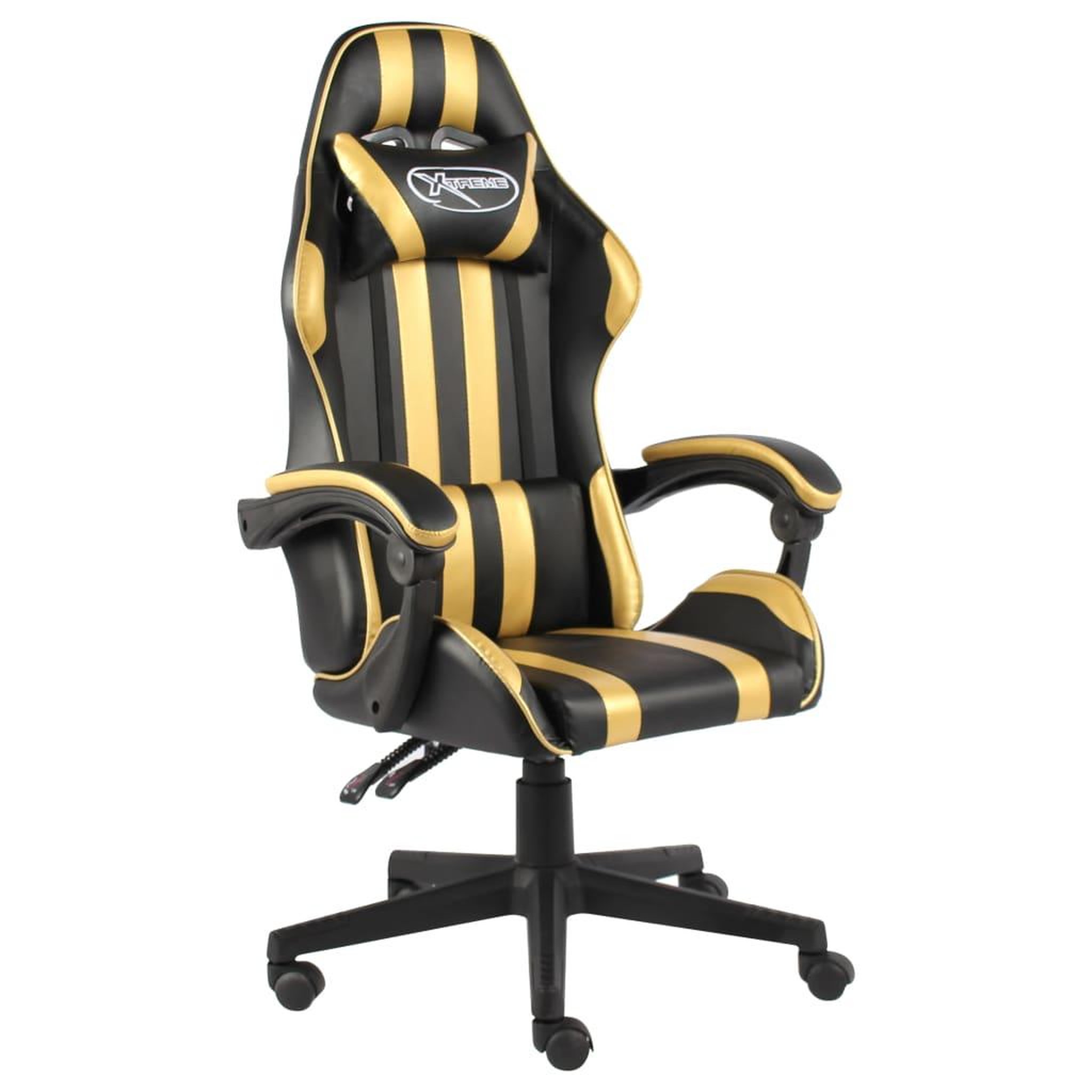 VIDAXL Fauteuil de jeux video Noir et dore Similicuir