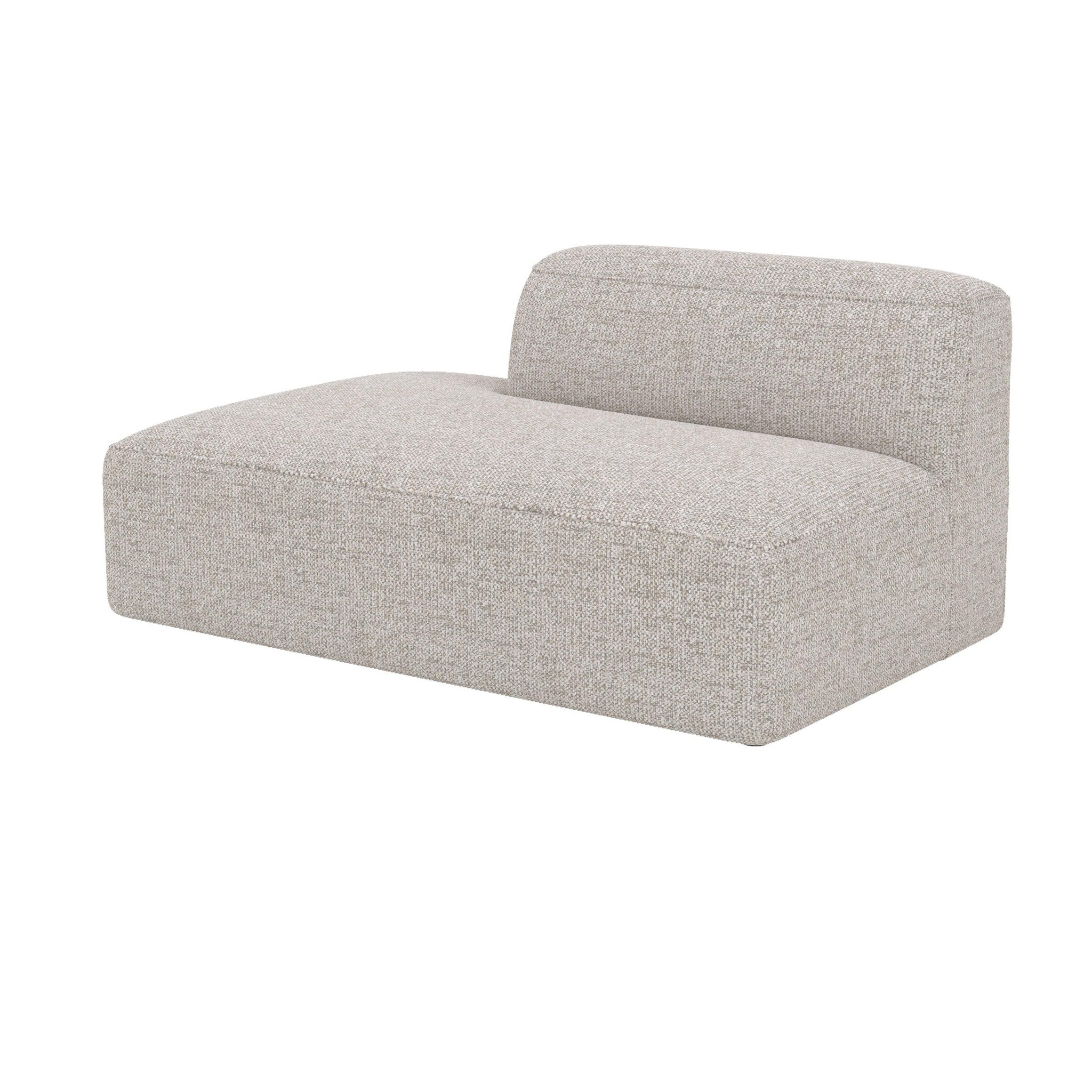MAISON PAVANE Méridienne dossier à droite pour canapé modulable en tissu beige-hestia