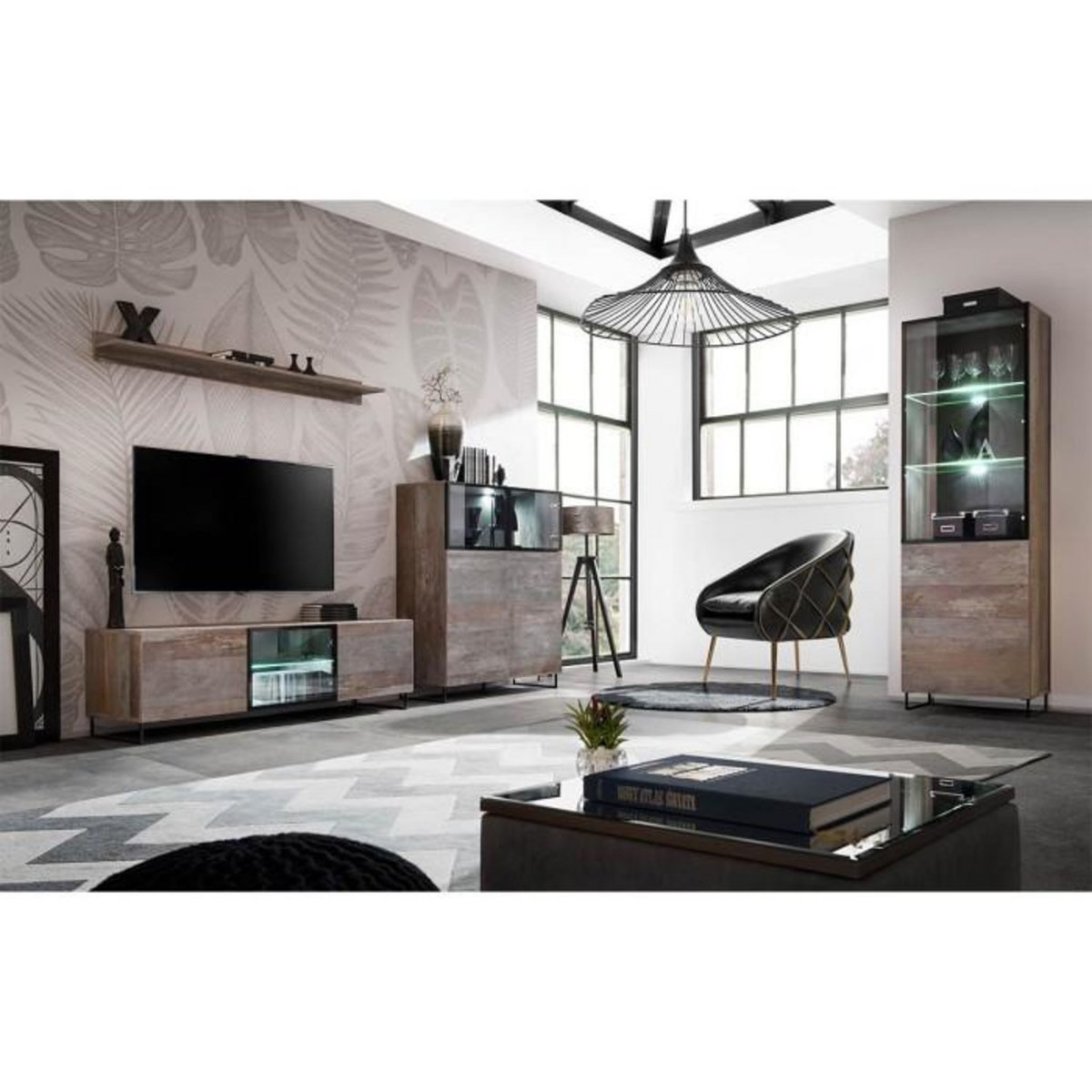 Paris Prix Ensemble Meuble TV Design  Plank  330cm Naturel