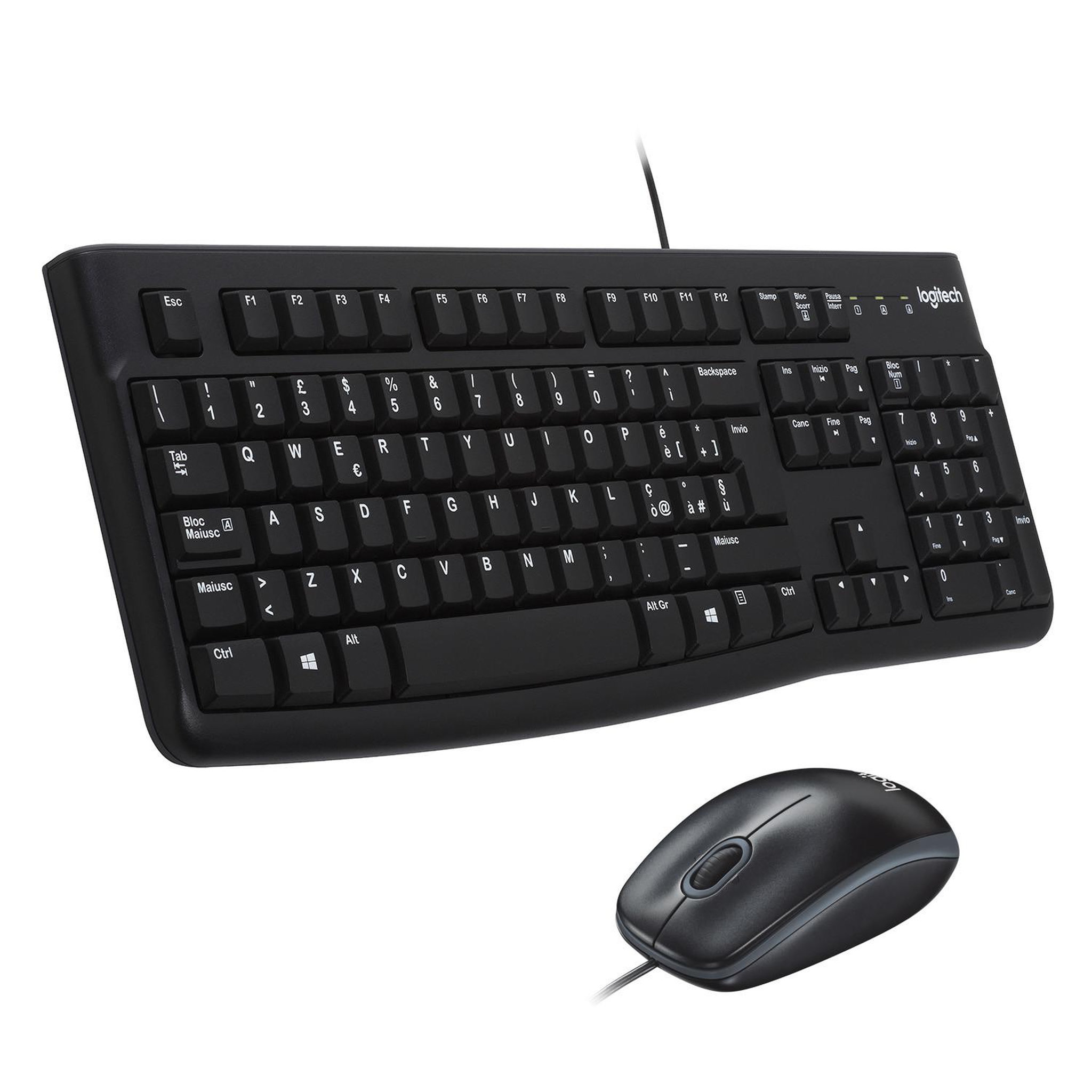Voir la diapositive 3 : Logitech Logitech Desktop MK120 clavier USB QWERTY Italien Noir
