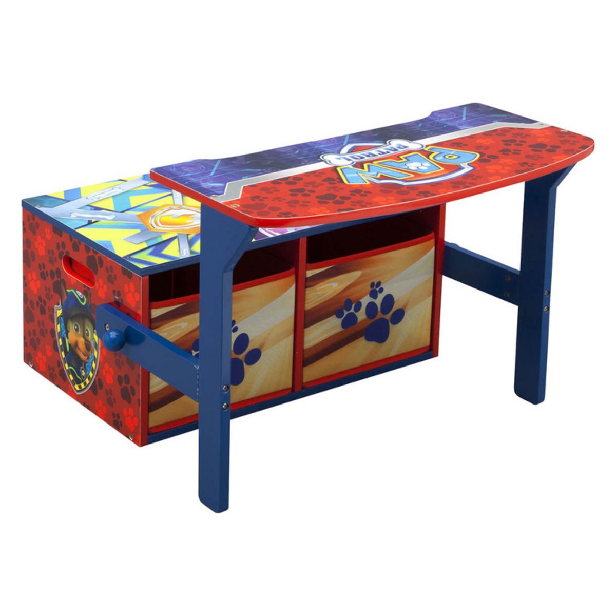 CARS Pupitre en bois CARS avec banc et rangement 