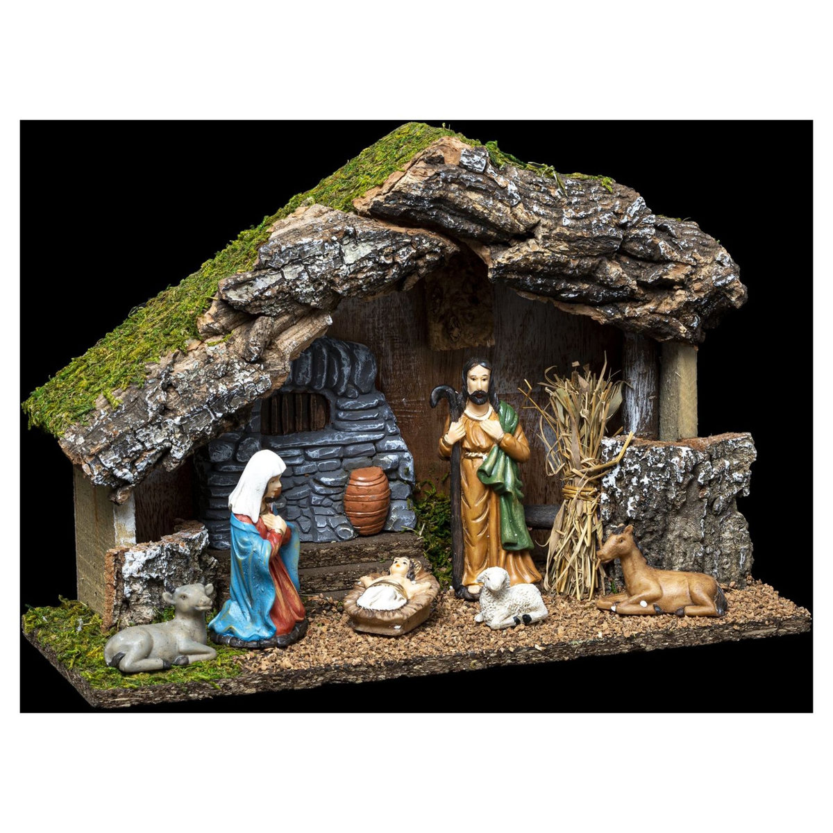 ATMOSPHERA Crèche avec 6 santons h20cm