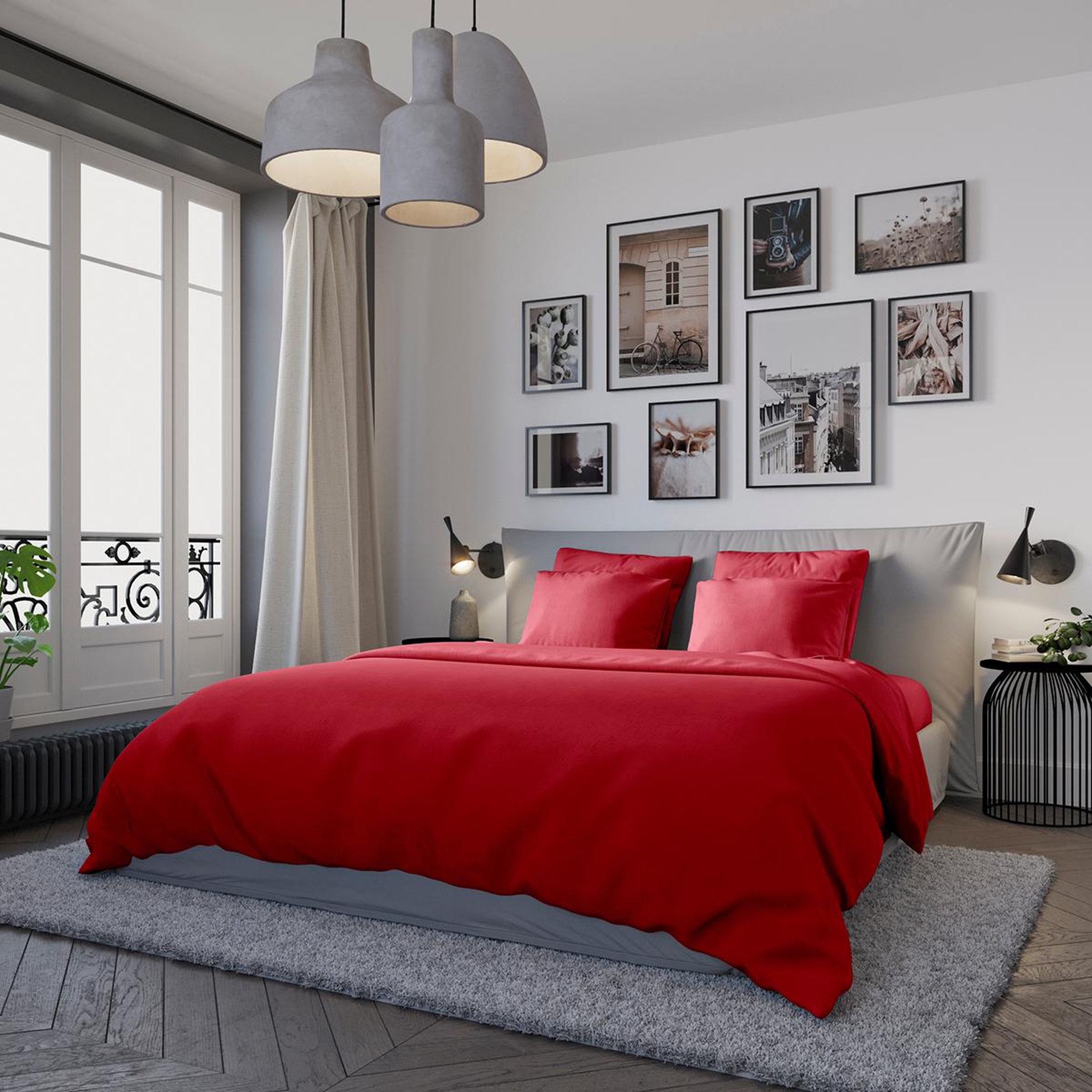 DODO Housse de couette Confort Jersey Coloris Ruby. Coloris disponibles : Rouge