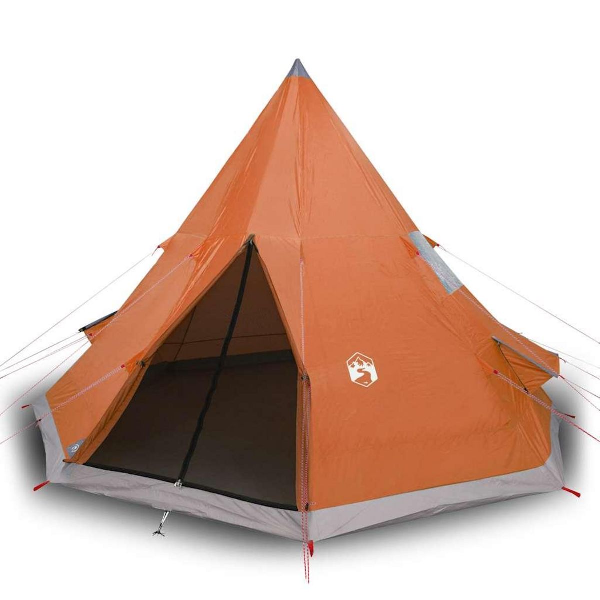 VIDAXL Tente de camping tipi 4 personnes orange impermeable