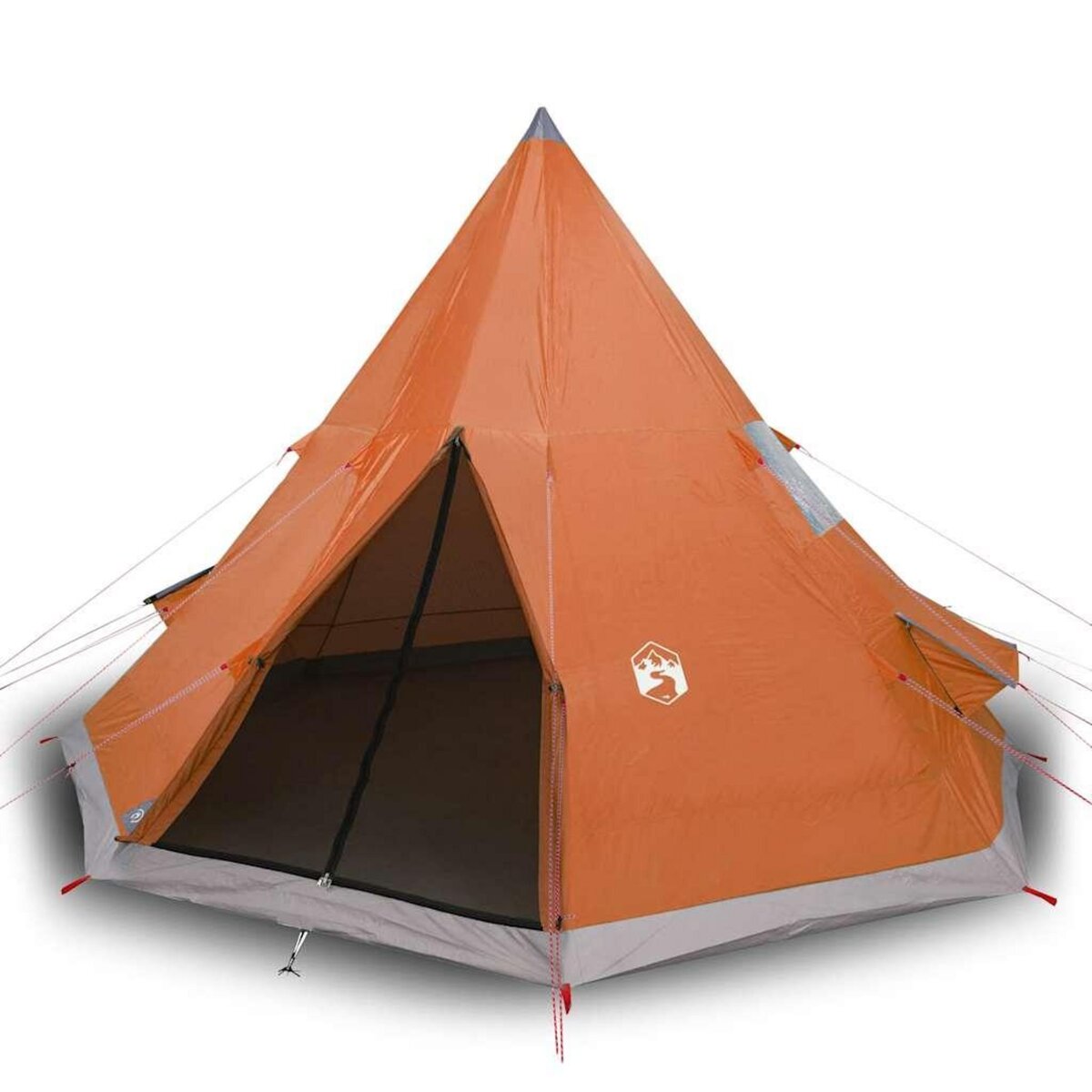 VIDAXL Tente de camping tipi 4 personnes orange impermeable