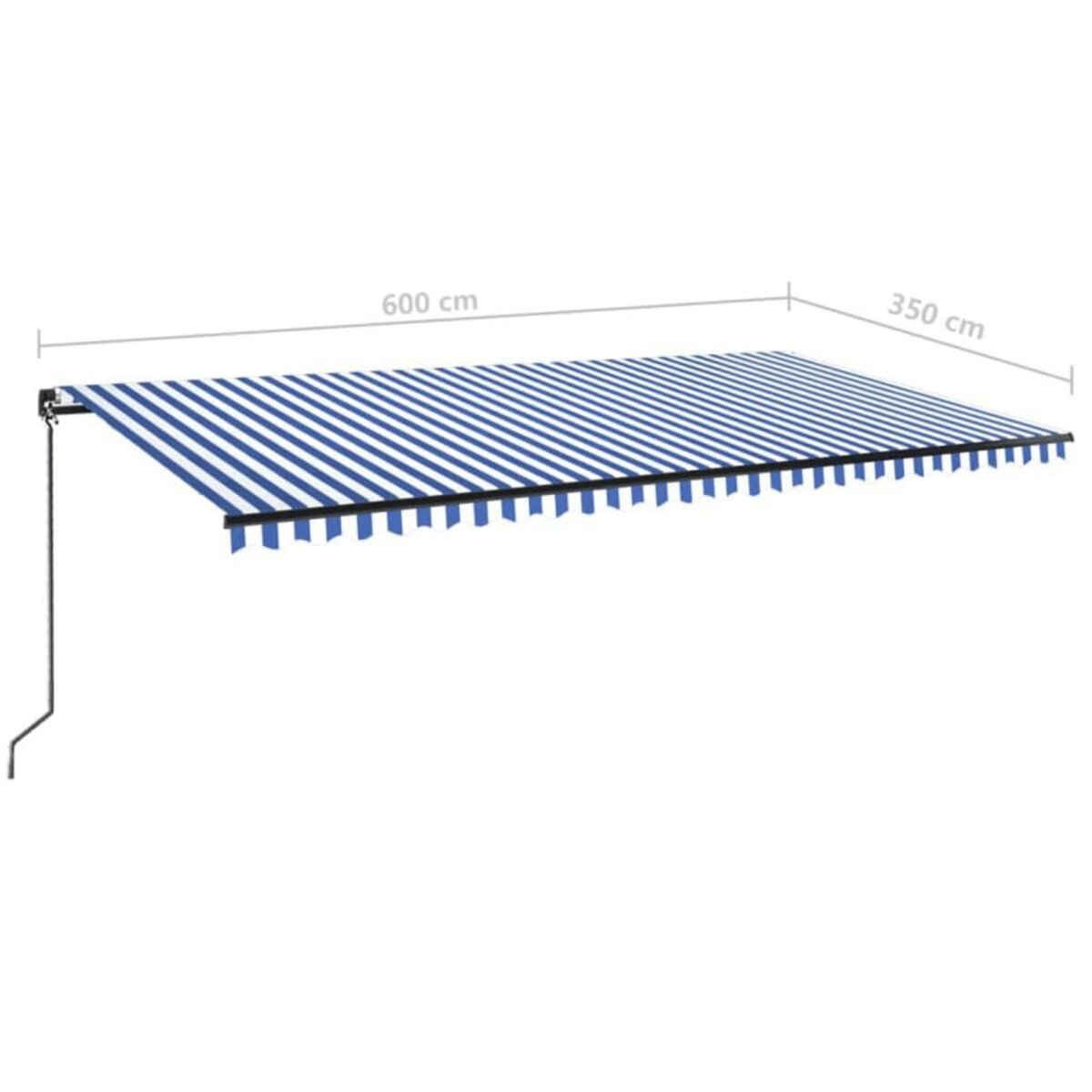 VIDAXL Auvent manuel retractable 600x350 cm Bleu et blanc