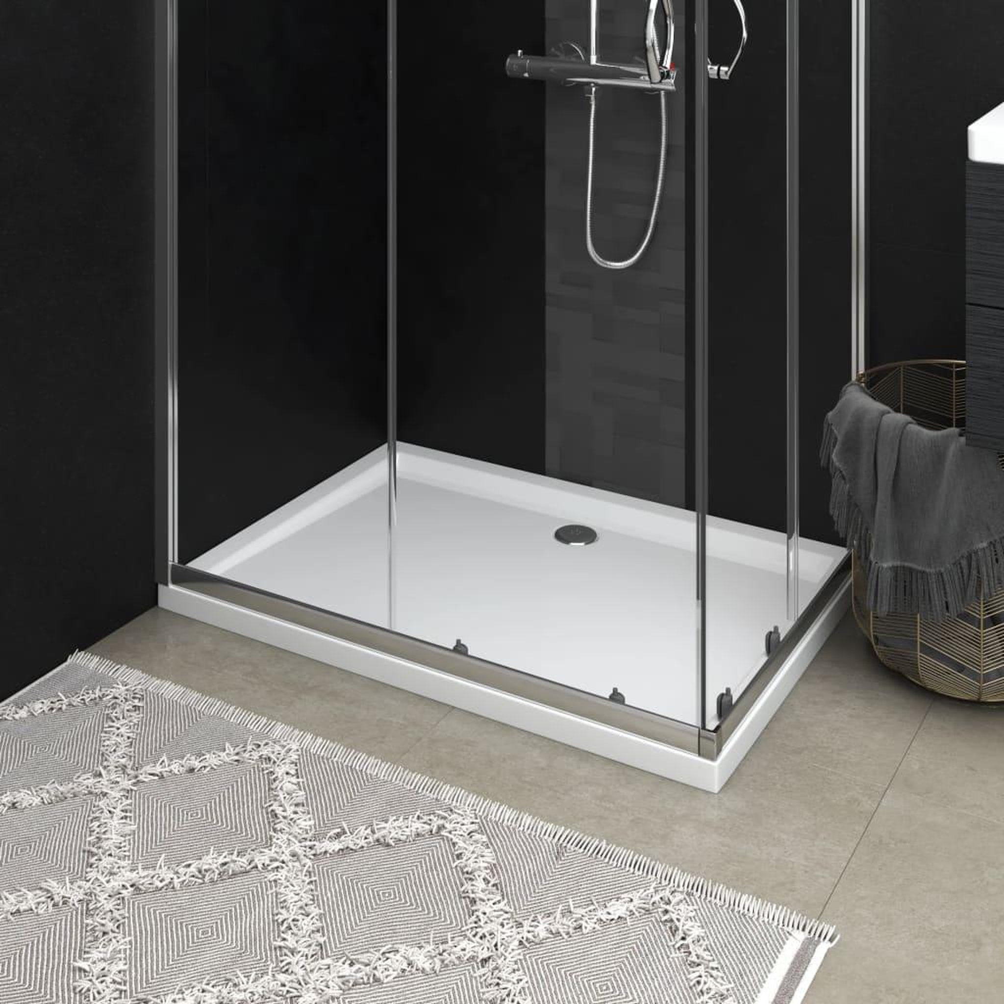 Voir la diapositive 1 : VIDAXL Receveur de douche rectangulaire ABS Blanc 80x110 cm