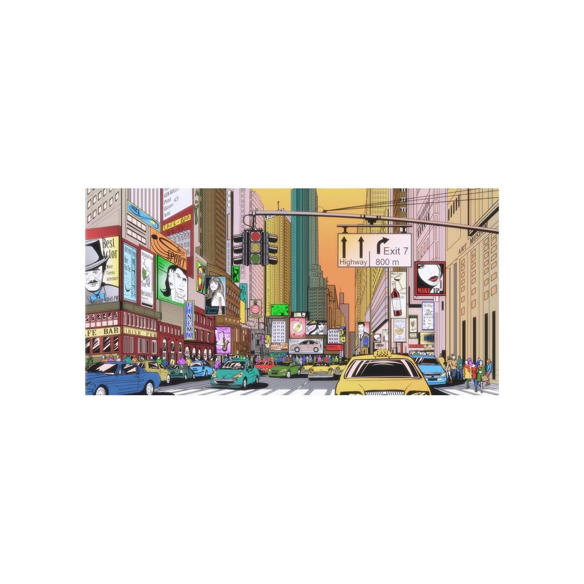 Voir la diapositive 2 : Paris Prix Papier peint xxl  l'heure de pointe à new york  270x550cm