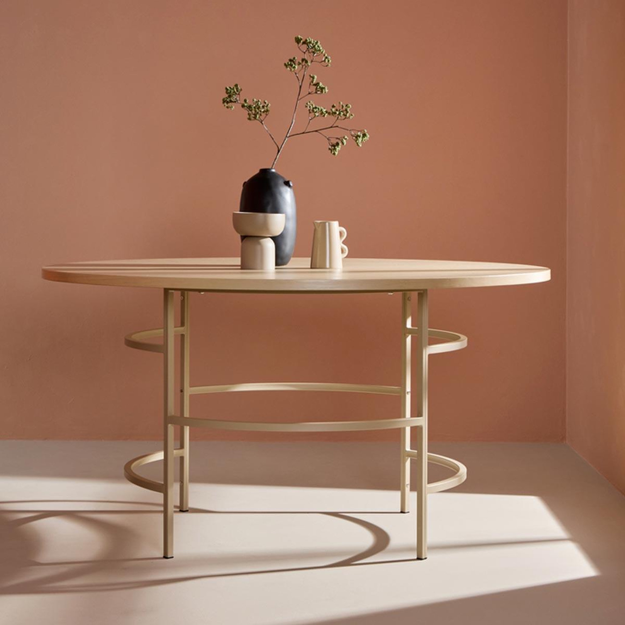 Voir la diapositive 3 : Paris Prix Table à manger ronde  copenhagen  140cm beige