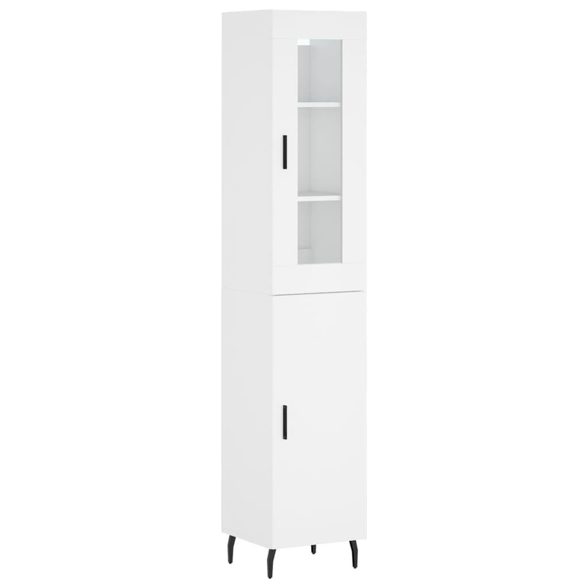 Voir la diapositive 2 : VIDAXL Buffet haut Blanc 34,5x34x180 cm Bois d'ingenierie