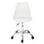 Voir la diapositive 3 : ID MARKET Chaise de bureau scandinave SARA blanche à roulettes