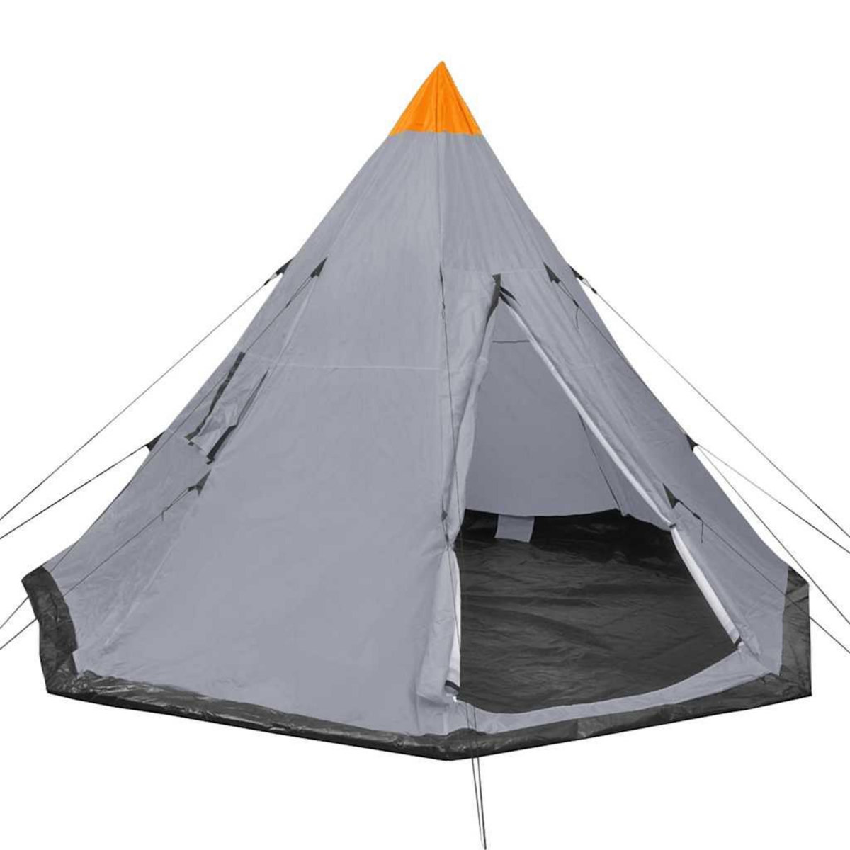 VIDAXL Tente pour 4 personnes Gris