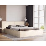 BEST MOBILIER Eros - lit coffre - 180x200 cm - sommier inclus - en velours. Coloris disponibles : Noir, Beige, Gris