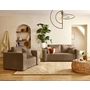 Voir la diapositive 2 : BEST MOBILIER Topaze - canapé droit 2 places en velours côtelé plat
