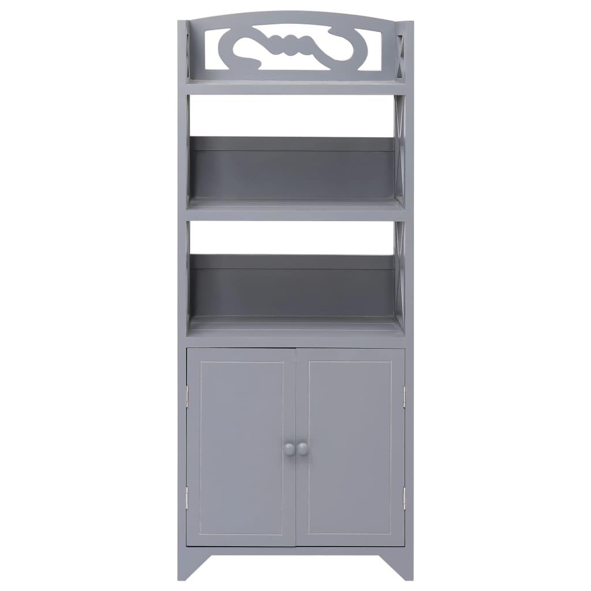 Voir la diapositive 2 : VIDAXL Armoire de salle de bain Gris 46x24x116 cm Bois de Paulownia