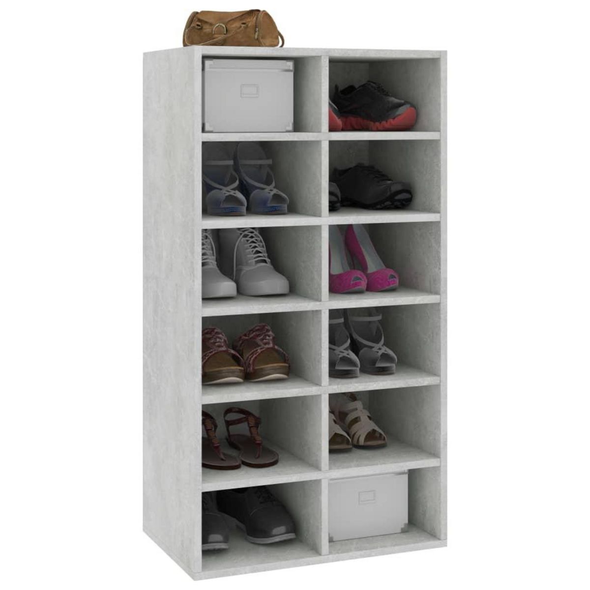 VIDAXL Etagere a chaussures Gris beton 54x34x100,5 cm Bois ingenierie