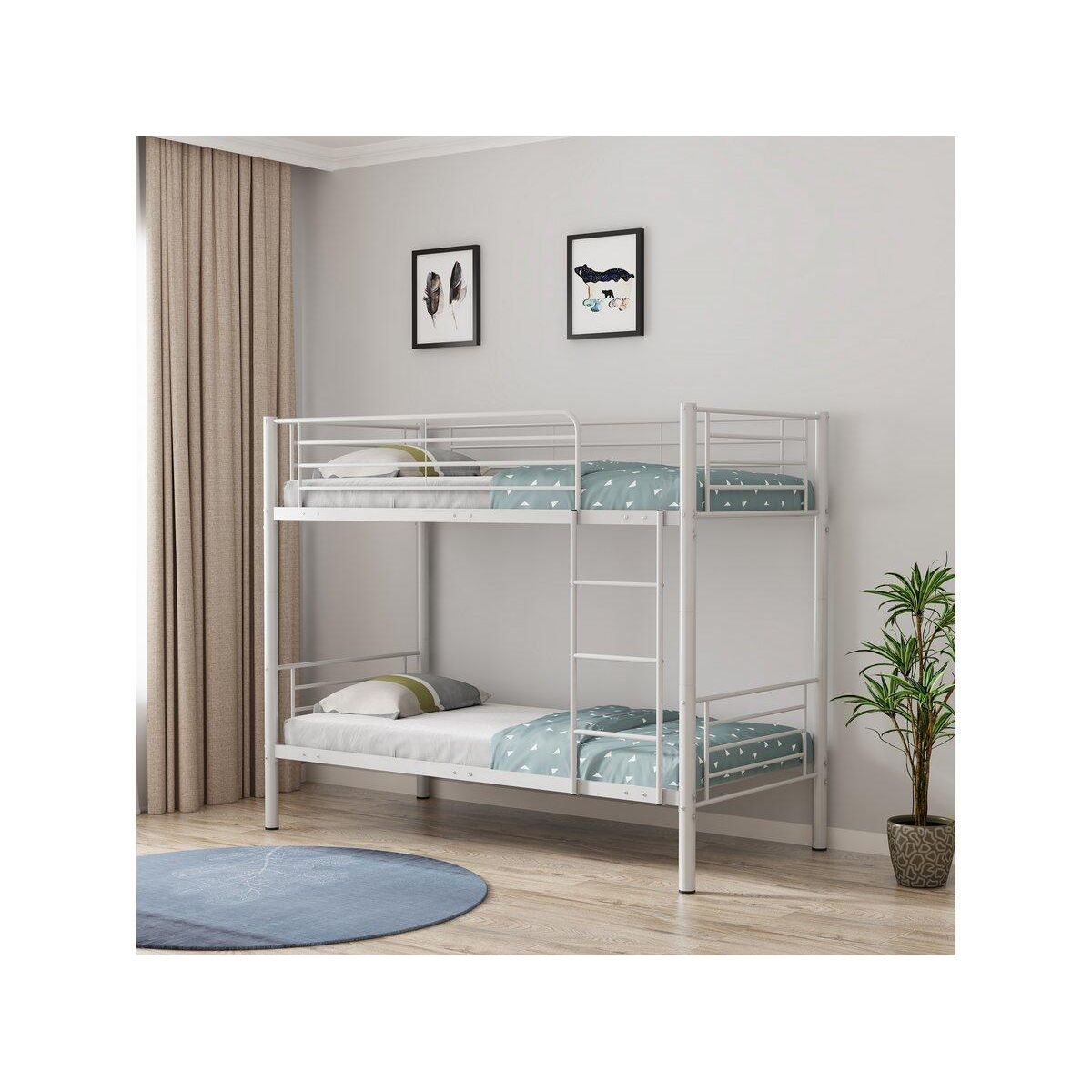 Habitat et Jardin Lit superposé  ADAM  -  90 x 190 cm - Métal - Blanc