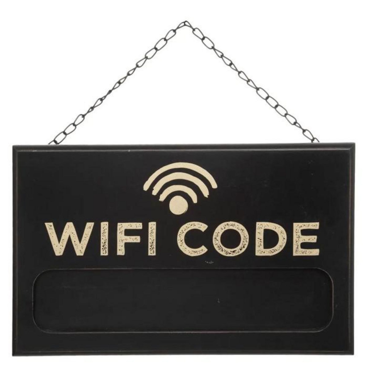 ATMOSPHERA Plaque de Porte Déco  Wifi Code  35cm Noir