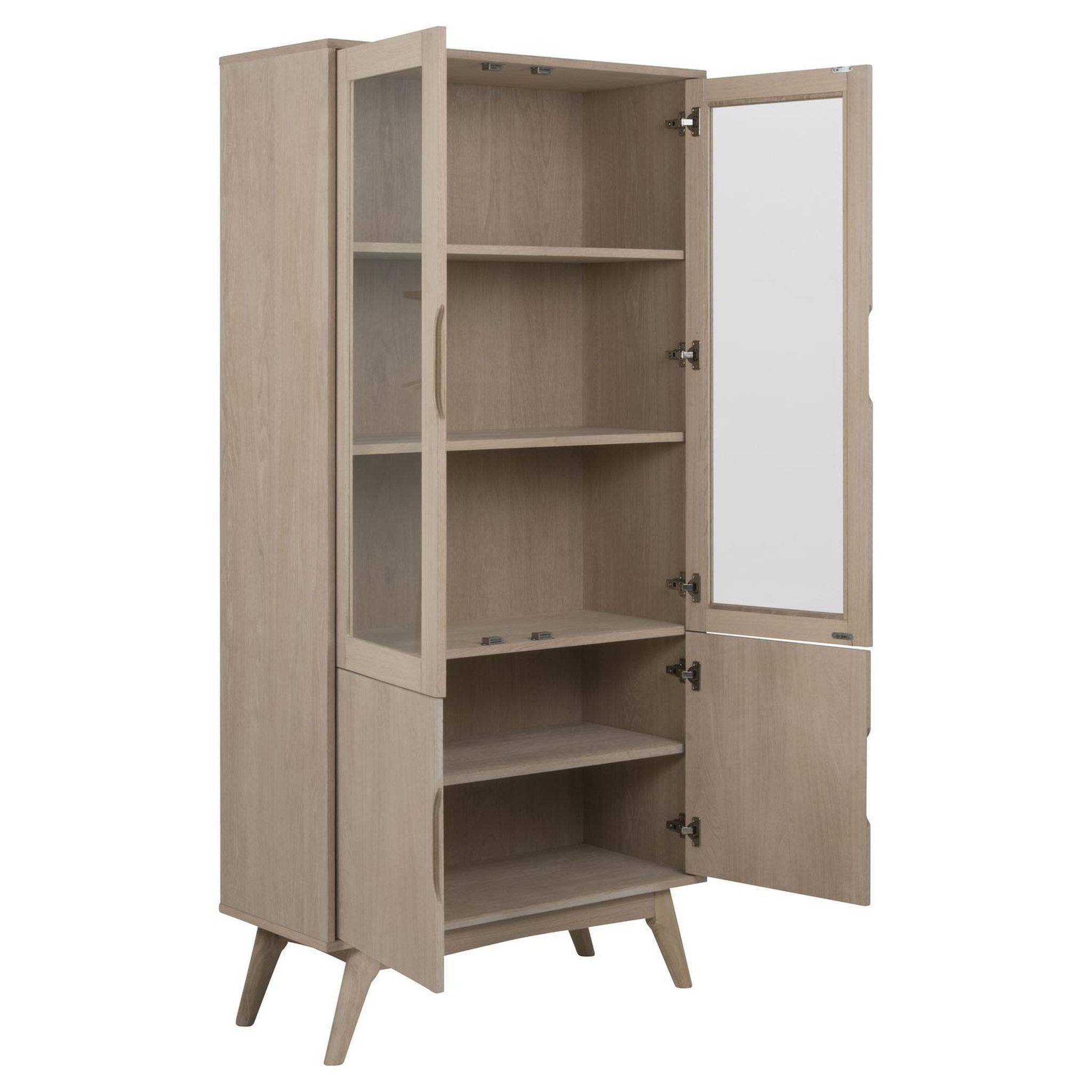 Voir la diapositive 2 : TOILINUX Vitrine en MDF et verre 4 portes et 4 étagères - Beige