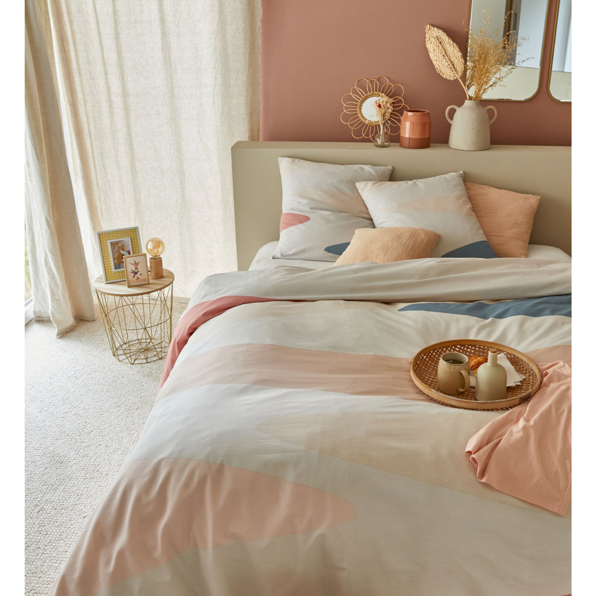 Parure housse de couette fantaisie en coton 57 fils LIFE 