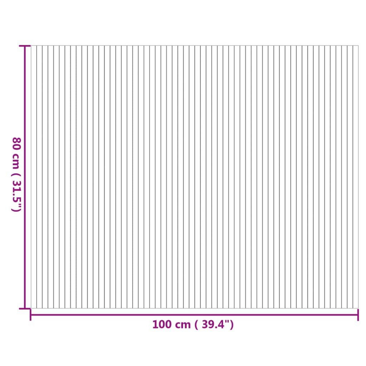 VIDAXL Tapis rectangulaire naturel 80x100 cm bambou