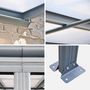 Voir la diapositive 2 : SWEEEK Pergola murale 3x4 m en aluminium et polycarbonate avec gouttière. pergola adossée. Avenio