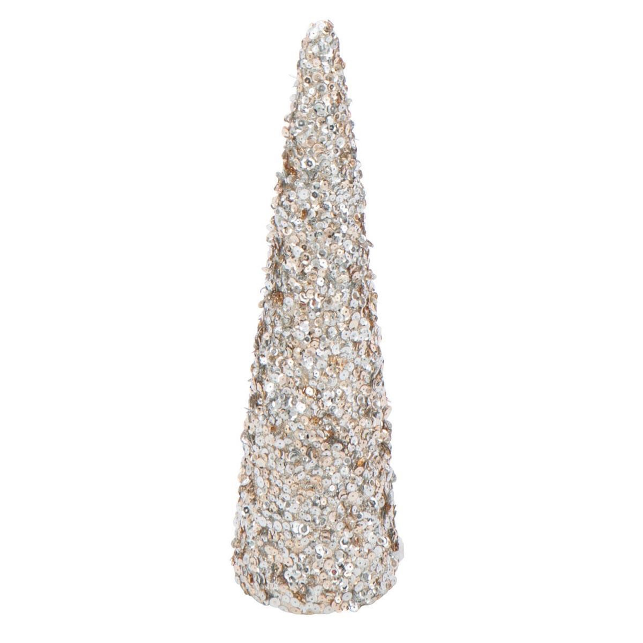 J-LINE Cône déco  sequins  46cm champagne