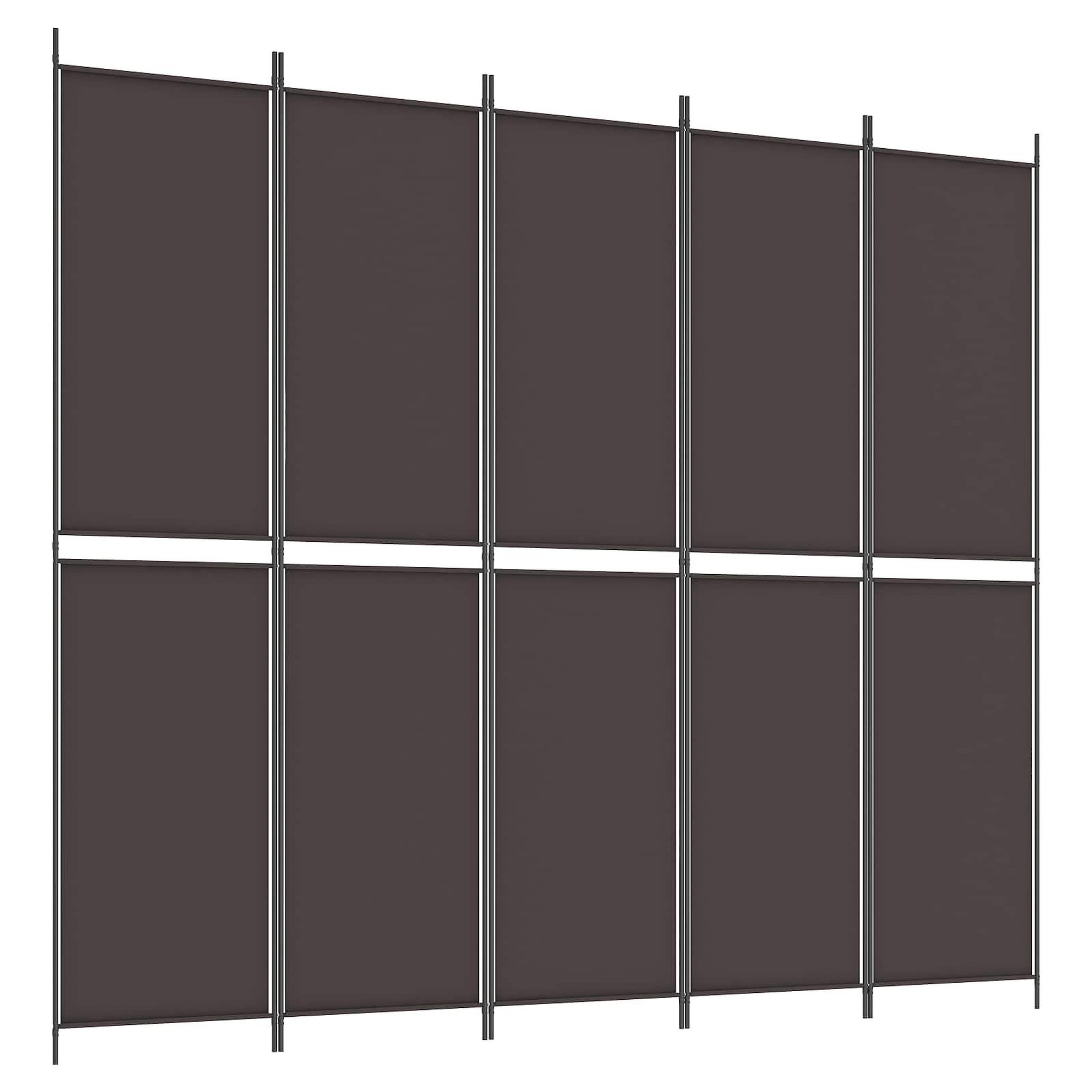 Voir la diapositive 2 : VIDAXL Cloison de separation 5 panneaux marron 250x220 cm tissu