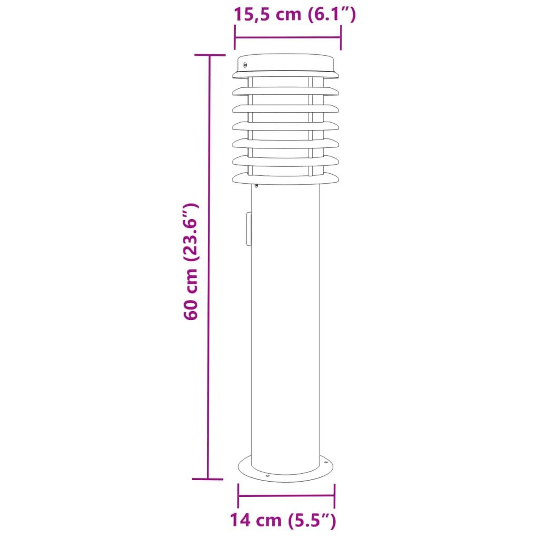 Voir la diapositive 6 : VIDAXL Lampadaires d'exterieur et sortie 3pcs argente acier inoxydable