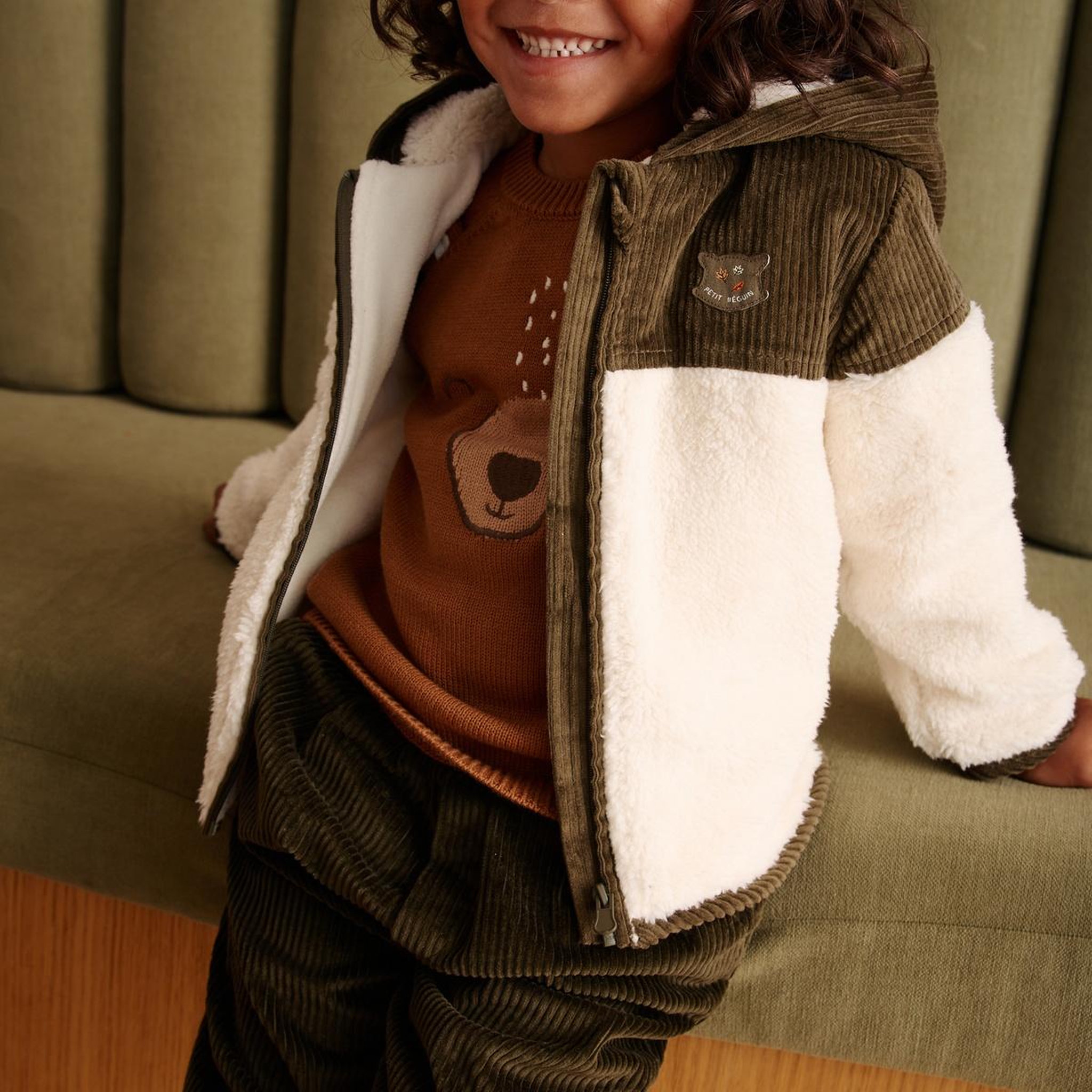 Voir la diapositive 6 : PETIT BEGUIN Pull bébé en tricot moka