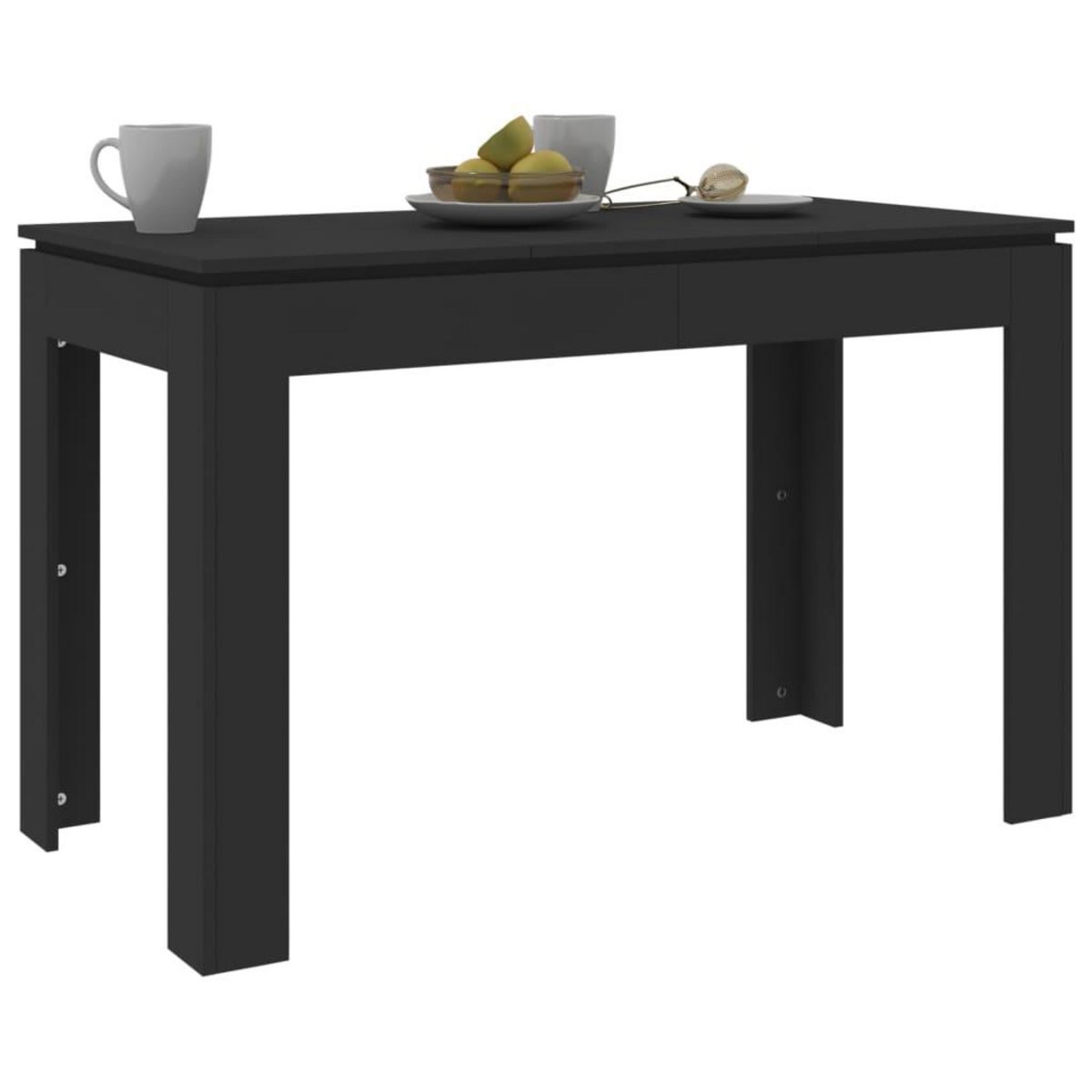 VIDAXL Table a manger Noir 120x60x76 cm Bois d'ingenierie