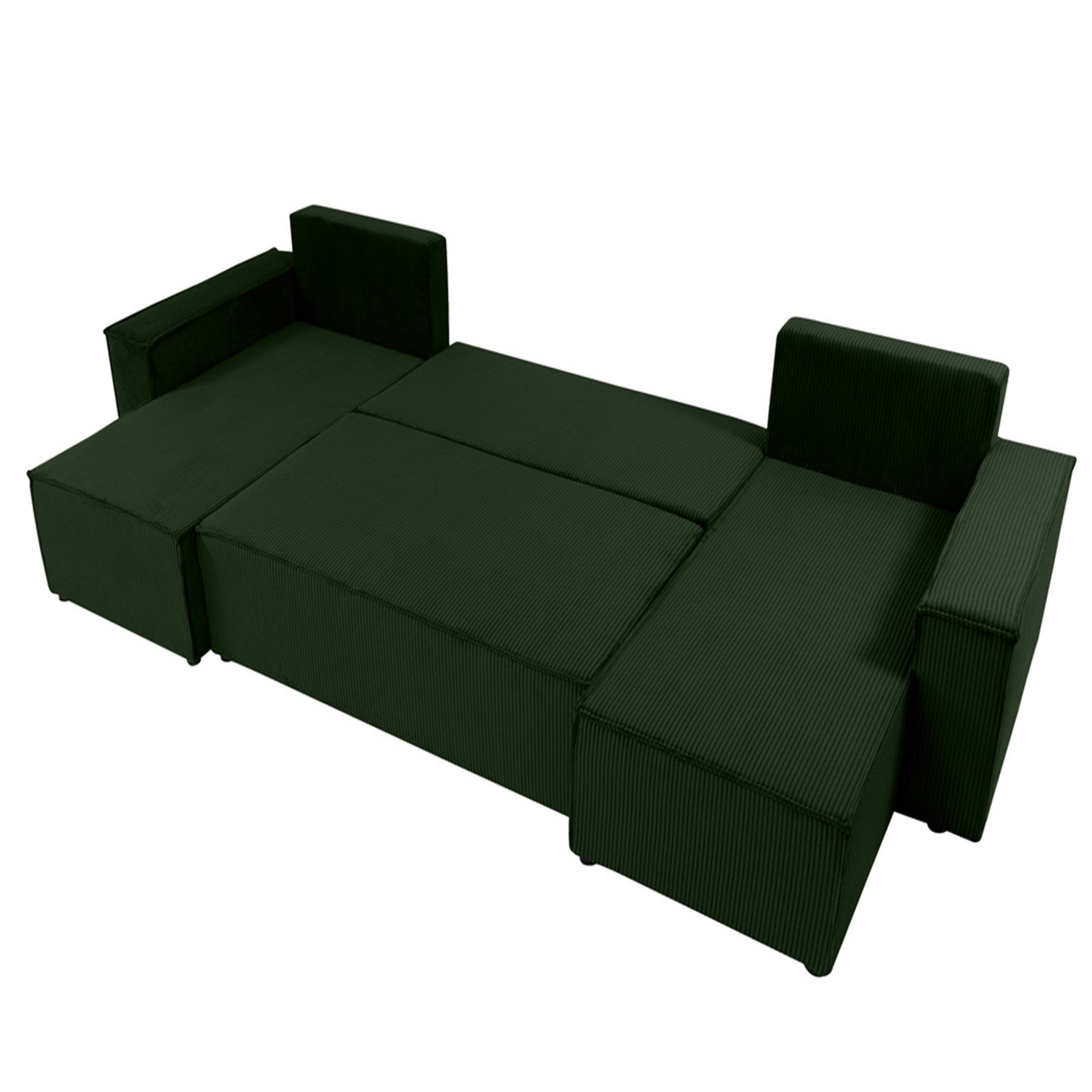Voir la diapositive 2 : BEST MOBILIER Cezanne - canapé panoramique en u - 7 places - convertible avec coffre - en velours côtelé